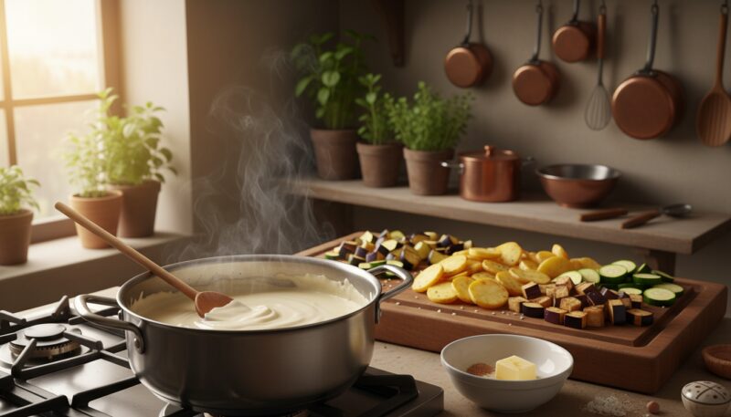 priprema bešamel sosa za musaku priprema bešamel sosa za musaku